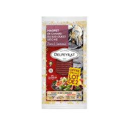 Magret de canard séché tranché DELPEYRAT, lot de 2