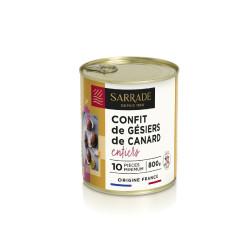 Gésiers de canard confits SARRADE, 9/10 pièces