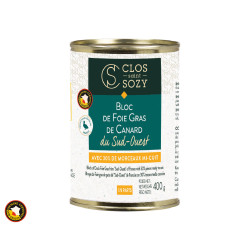 Bloc de foie gras de canard (30% morceaux)  CLOS SAINT SOZY, 400g