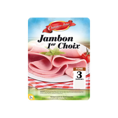Jambon 1er choix fumé - 3 tranches