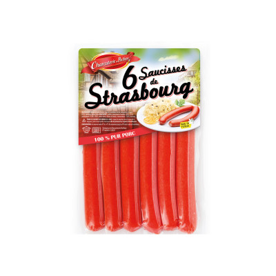 6 saucisses de Strasbourg congelées