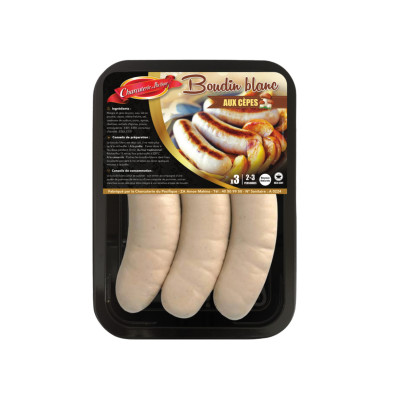 3 boudins blanc aux cèpes, congelés