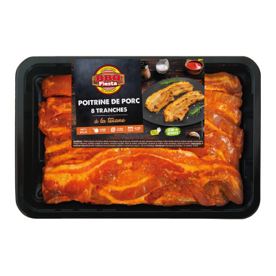 8 tranches de poitrine de porc texane