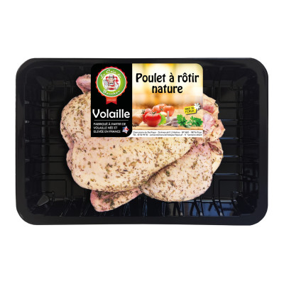 Poulet entier salé aux herbes