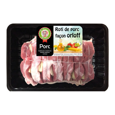 Roti de porc orloff (bacon/fromage)