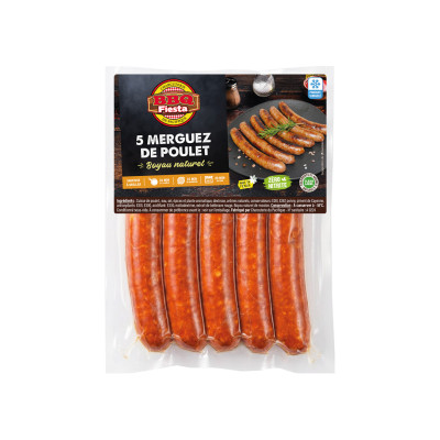 5 merguez de poulet, congelées