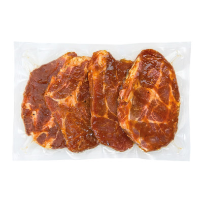 4 tranches d'échines de porc désossée sauce BBQ