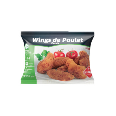 Wings de poulet panés Halal 350 g, congelés
