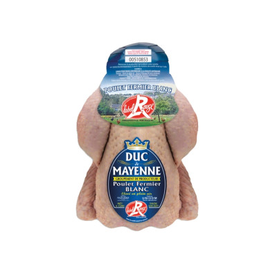 Poulet fermier blanc FR, 1,6 kg environ, congelé