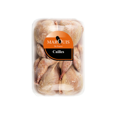 4 cailles PAC FR (130g), 520 g environ, congelées
