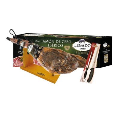 COFFRET Jambon Ibérique de Cebo EL POZO (Affinage 20 mois), 8 kg environ, avec griffe + couteau