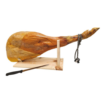 COFFRET Jambon Duroc avec os (affinage 24 mois) LECHEF, 7 kg environ, avec griffe + couteau