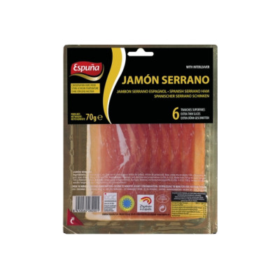 Jambon Serrano ESPUNA - 6 tranches, 70 g