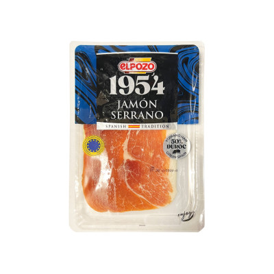 Jambon Serrano (affinage 12 mois) EL POZO - 4 tranches, 80 g