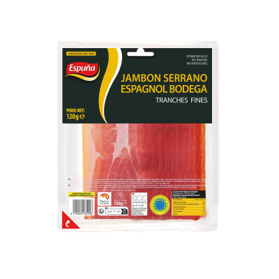 Jambon Serrano ESPUNA - 10 tranches superfines, 120 g