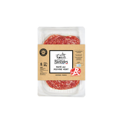 Pavé au poivre vert Label rouge BASTIDES - 6 tranches, 80 g