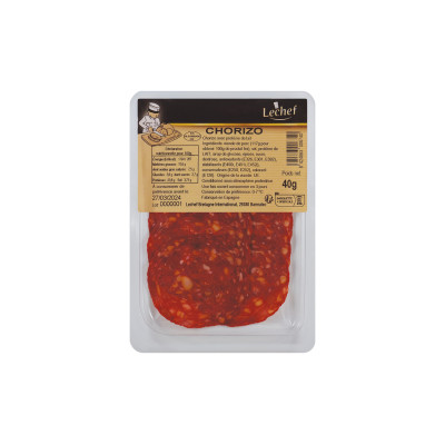 Chorizo tranché, 40g