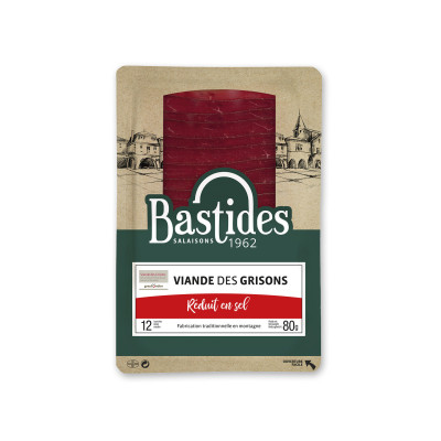 Viande de grisons BASTIDES - 12 tranches, 80 g