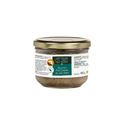 Rillettes pur canard du Sud-Ouest CLOS SAINT SOZY, 180 g