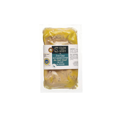 Foie gras de canard entier du Sud-Ouest mi-cuit au poivre CLOS SAINT SOZY, 200g