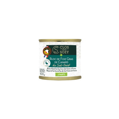 Bloc de foie gras de canard du Sud-Ouest CLOS SAINT SOZY, 100g