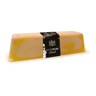 Bloc de foie gras de canard (30% morceaux) LECHEF, 1 kg