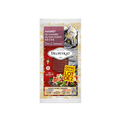 Magret de canard séché tranché DELPEYRAT, lot de 2