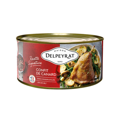 4 cuisses de canard confites (- 25% SEL) DELPEYRAT, 1350 g