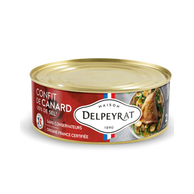 2 cuisses de canard confites (- 25% SEL) DELPEYRAT, 775 g