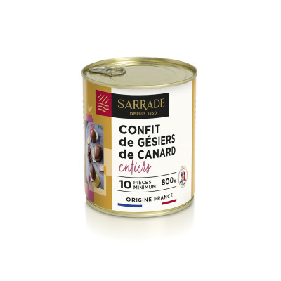 Gésiers de canard confits SARRADE, 9/10 pièces SARRADE, 800 g