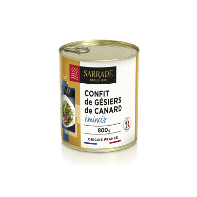Gésiers de Canard Confits Emincé SARRADE, 800 g