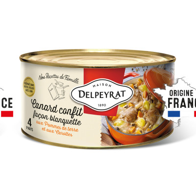 Canard confit façon blanquette aux carottes et oignons grelots DELPEYRAT, 1,5 kg