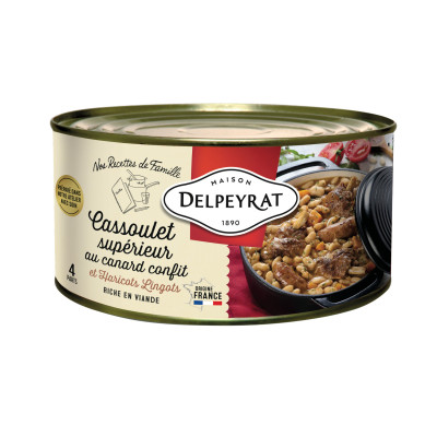 Cassoulet Supérieur au canard confit et haricots lingots DELPEYRAT, 1,5 kg