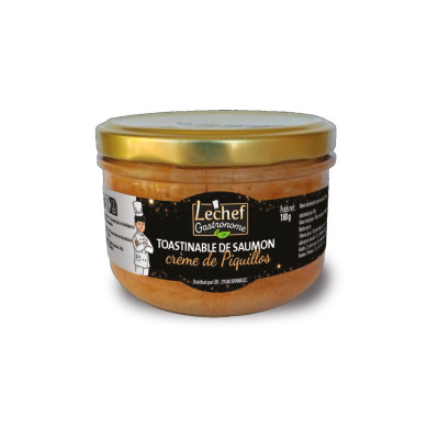 Toastinable de saumon, crème de piquillos, 180 g