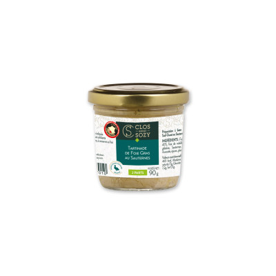 Tartinade de foie gras au Sauternes CLOS SAINT SOZY, 90g