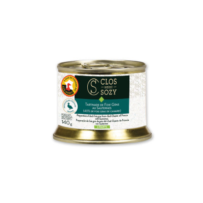 Tartinade de foie gras au Sauternes CLOS SAINT SOZY, 140g