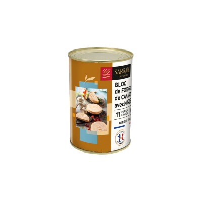 Bloc de foie gras de canard (30% morceaux)  SARRADE, 400g