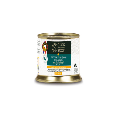 Bloc de foie gras de canard mi-cuit (30% morceaux)  CLOS SAINT SOZY, 200g