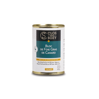 Bloc de foie gras de canard (30% morceaux) CLOS SAINT SOZY, 400g