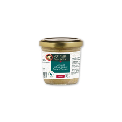 Tartinade de foie gras au piment d'Espelette CLOS SAINT SOZY, 90g