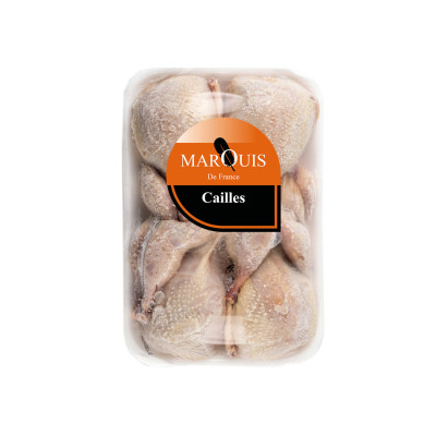4 cailles PAC FR (130g), 520 g environ, congelées