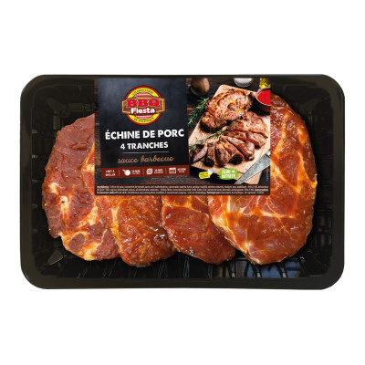 4 tranches d'échines de porc désossée sauce BBQ