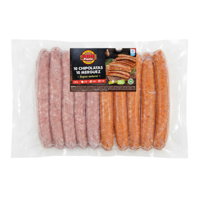 10 chipolatas / 10 merguez, congelées