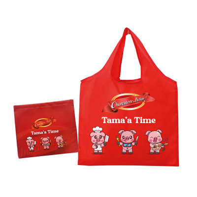 Sac shopping pliable rouge
