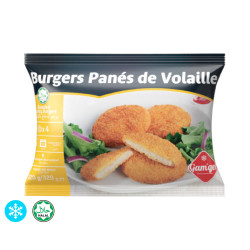Burger de volaille pané Halal congelés, 320g