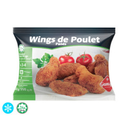 Wings de poulet panés Halal congelés, 350g