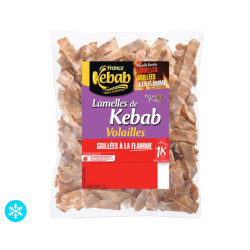 Lamelle de kebab volailles rôties congelée, France
