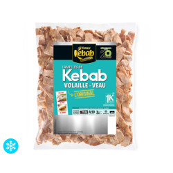 Lamelle de kebab volaille veau congelée, France