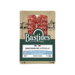 Saucisson sec supérieur -35% MG BASTIDES, 16 tranches