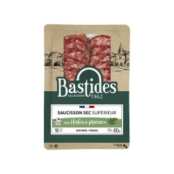 Saucisson sec supérieur aux herbes BASTIDES, 16 tranches